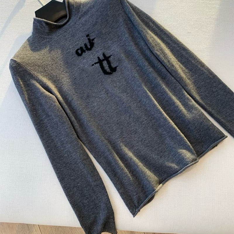 《293》南油高定时尚百搭重工字母高领长袖气质针织