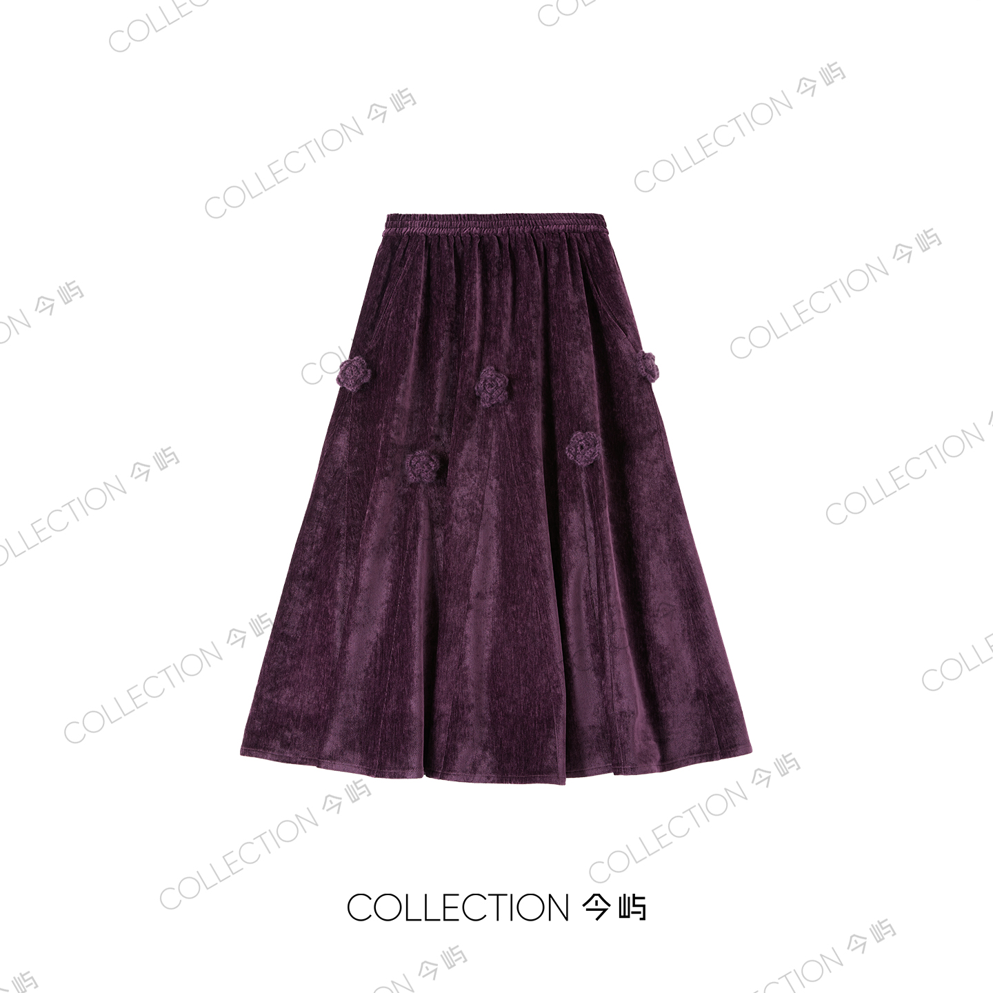 Collection今屿【紫木槿】纯色高腰半身裙气质百搭 JY250806-14