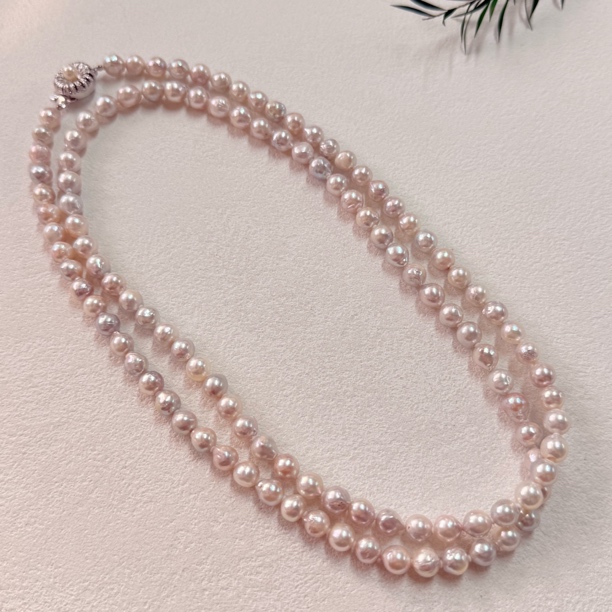 【六六中古】孤品天然海水珍珠项链ty2576链长85珠子6.5-7