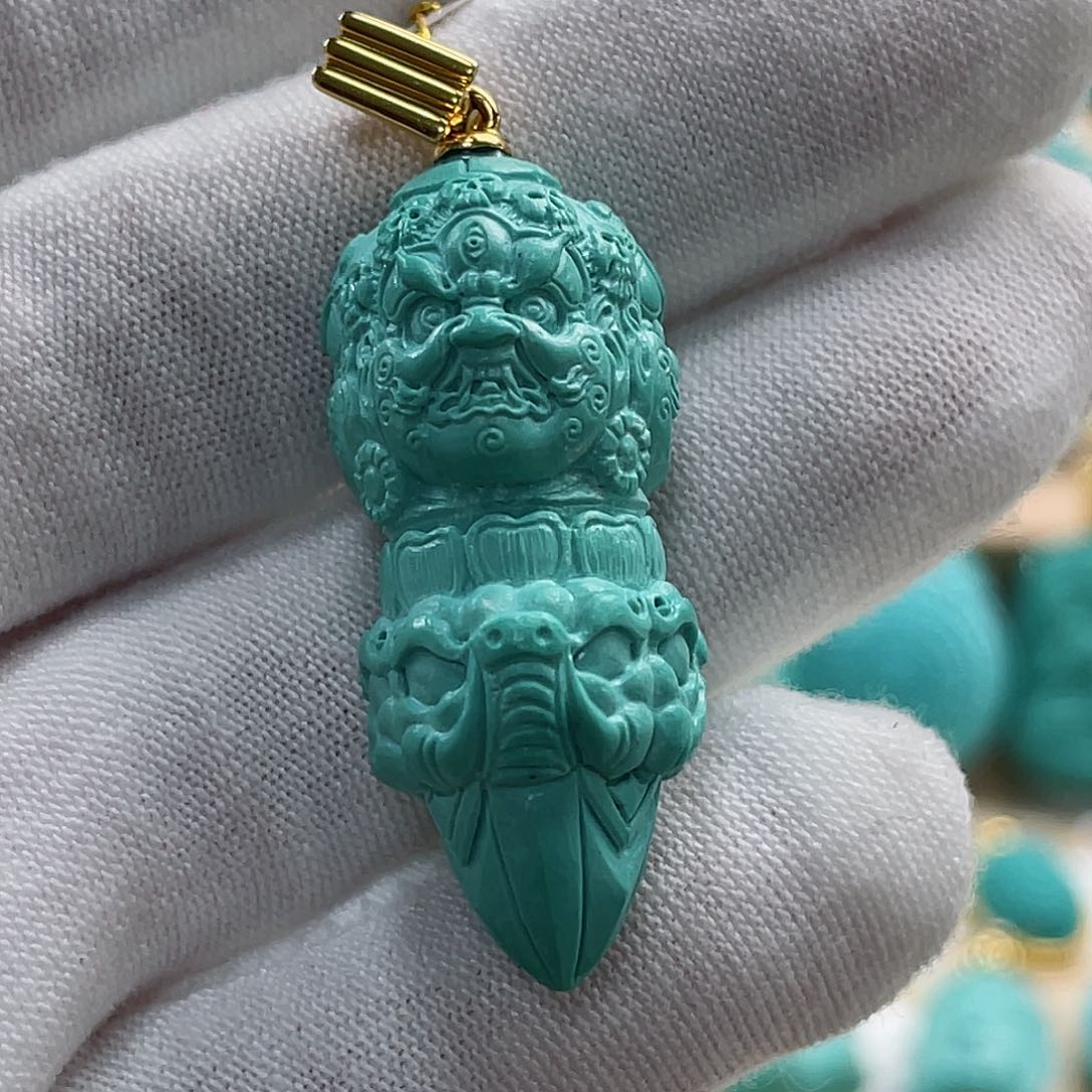 绿松石珠宝奇石18K金镶嵌