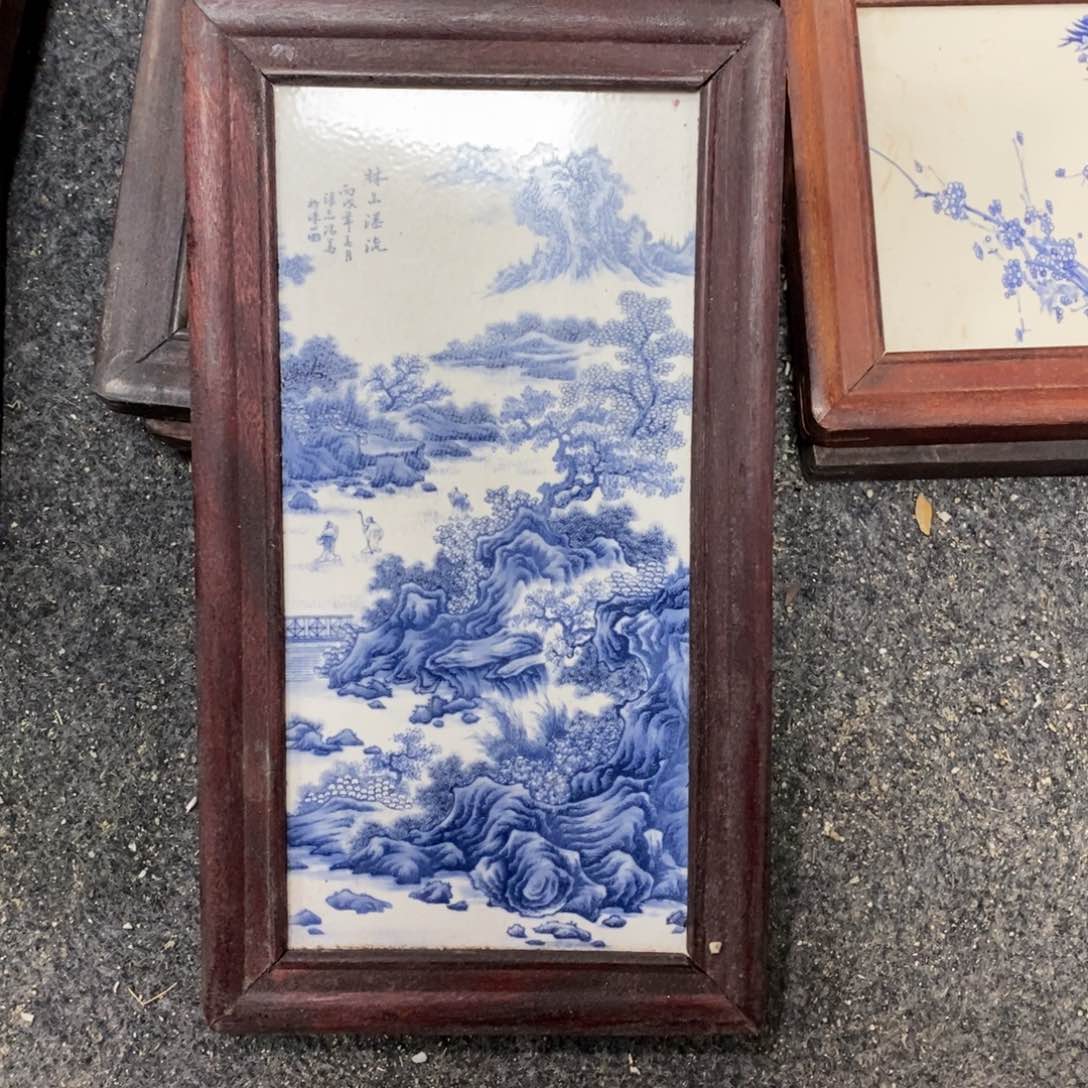 瓷片30*16 景德镇瓷板画柴窑烧制