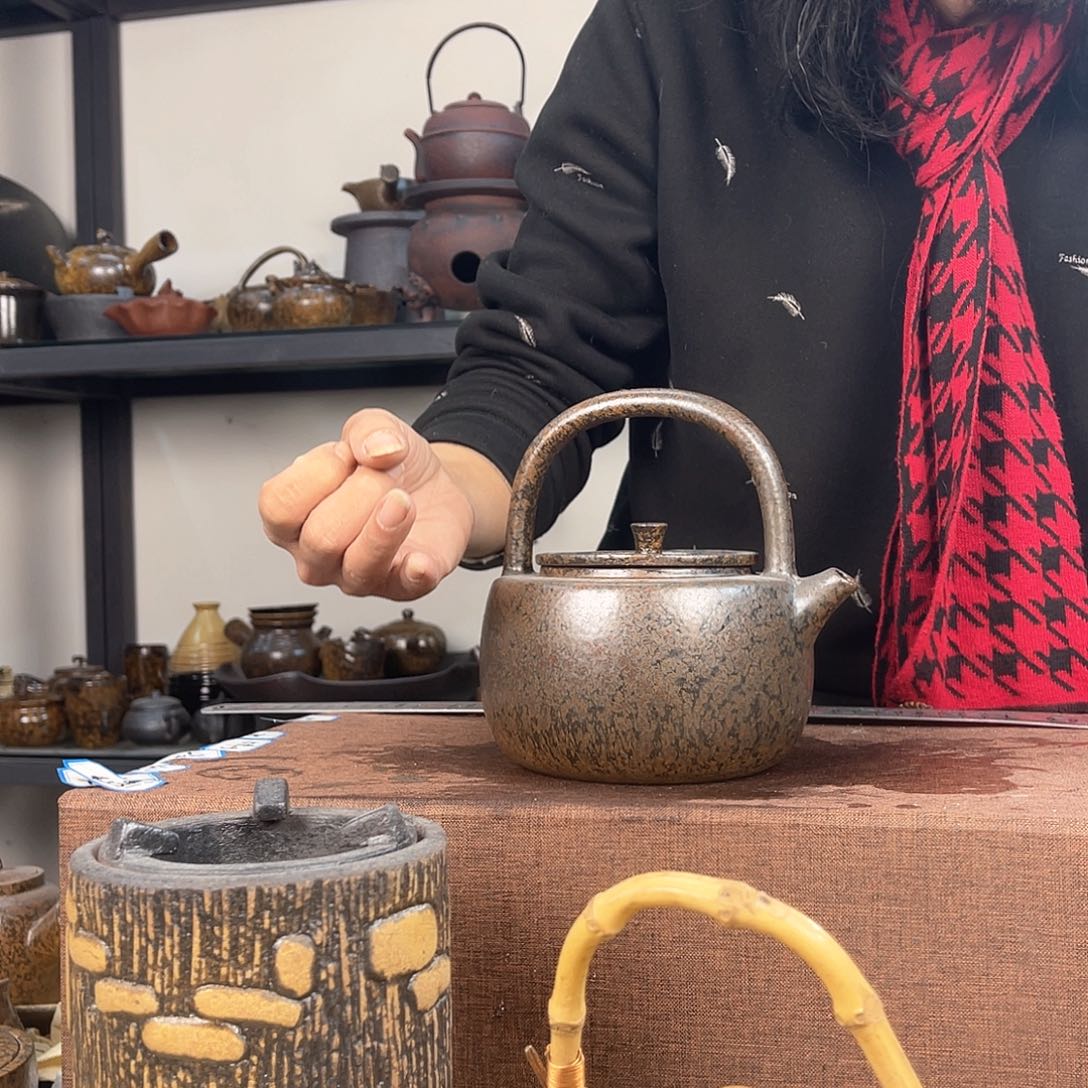 紫泥茶壶紫砂粗陶茶器