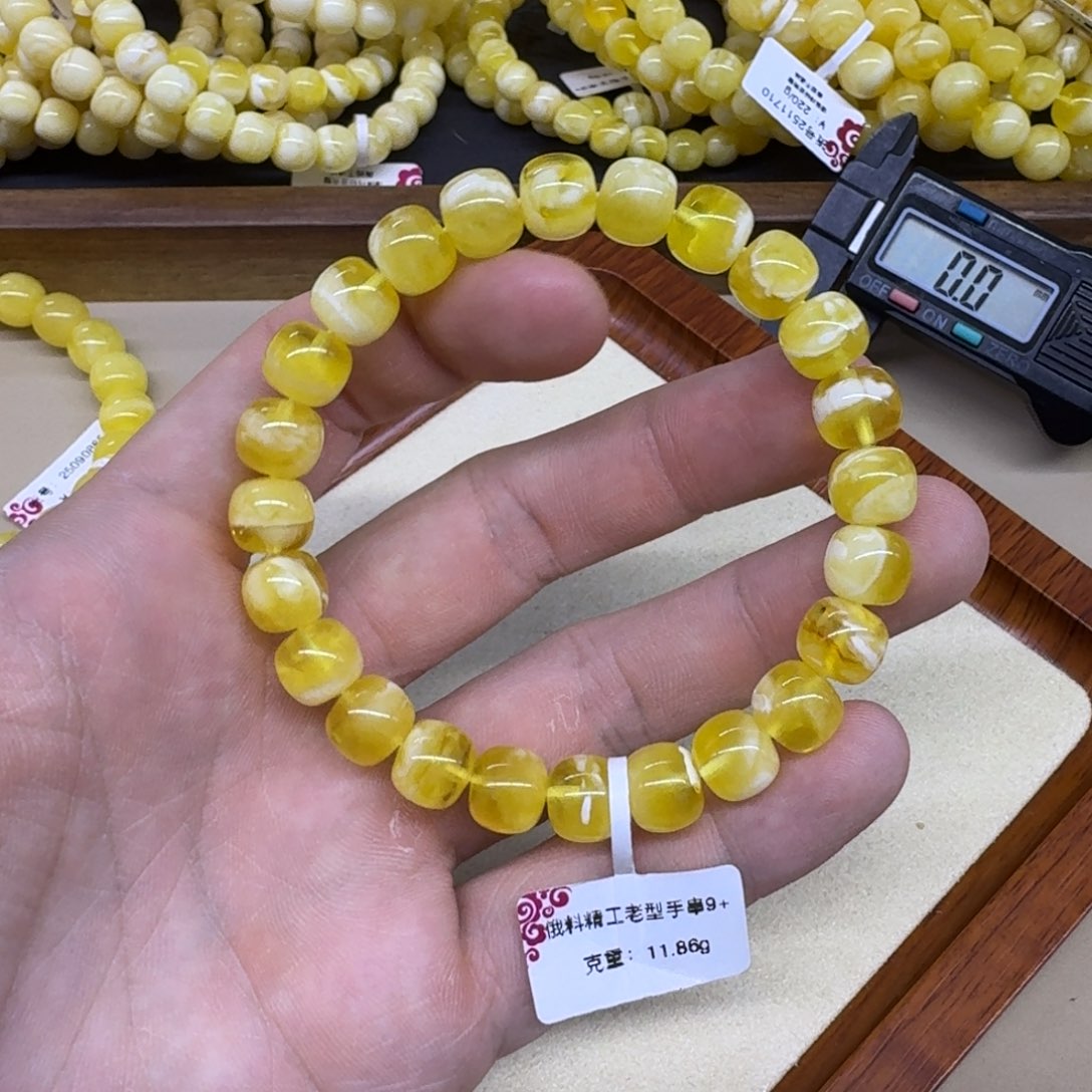 琥珀未镶嵌手链精工老型手串