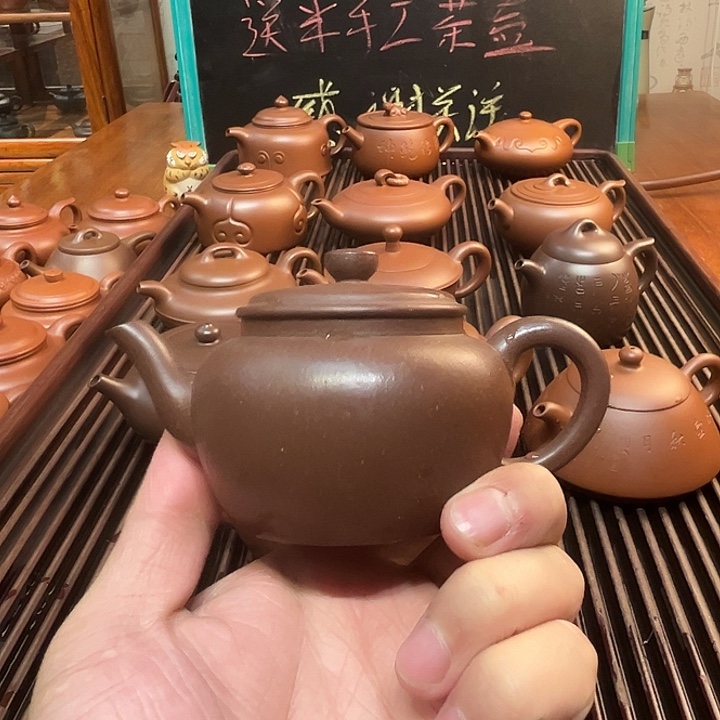 紫砂茶壶紫泥古莲子150cc