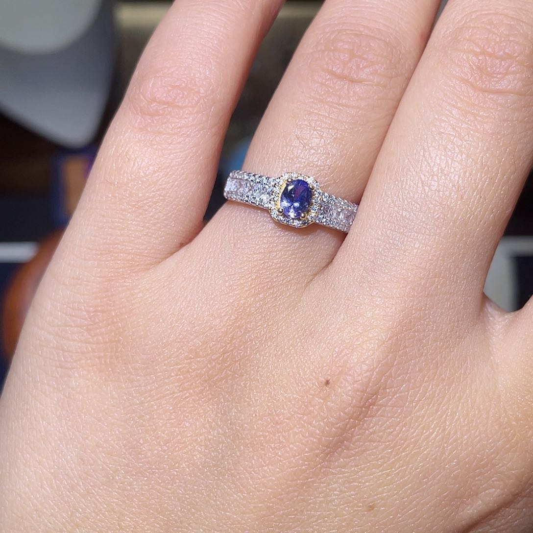 坦桑石戒指银S925镶嵌