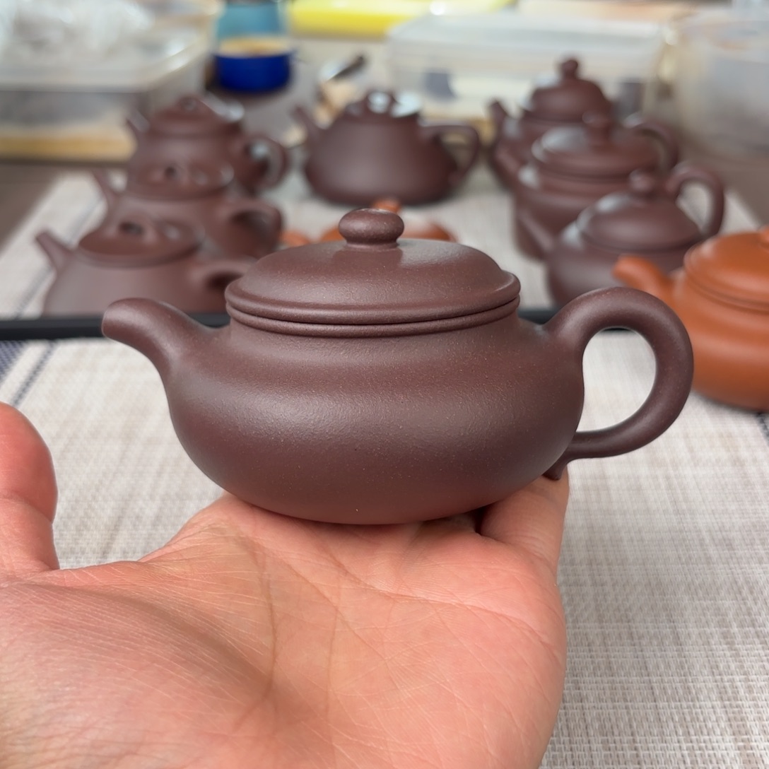 茶壶紫砂半手工老紫泥仿古壶150