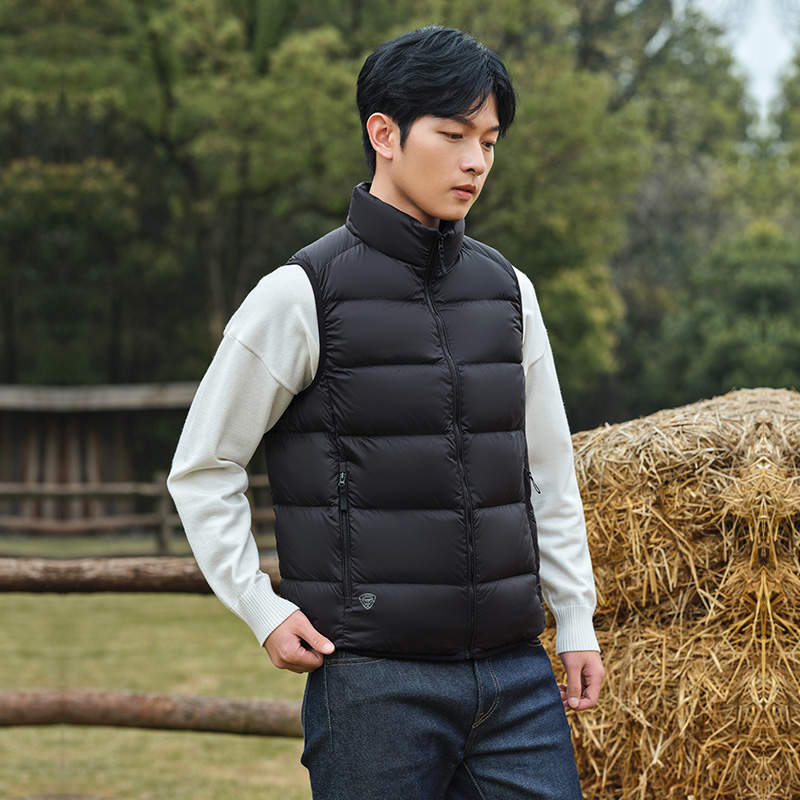 坦博尔男士羽绒服马甲秋冬暖背休闲立领百搭背心保暖外套TA330033