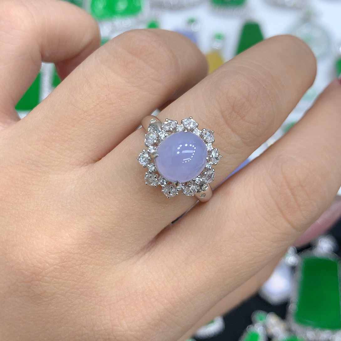 翡翠戒指18K金镶嵌11111111