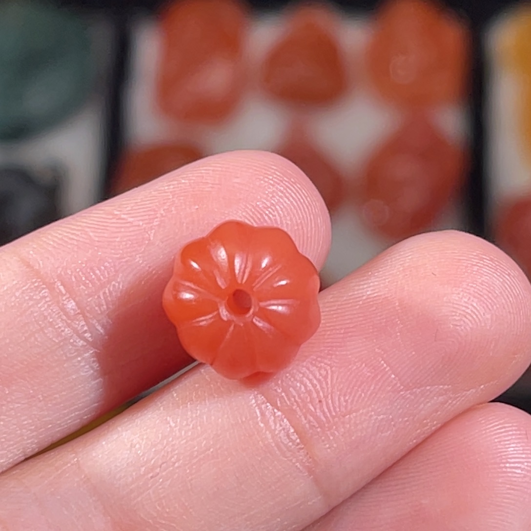 南红玛瑙未镶嵌瓜珠10.5x9mm不退换