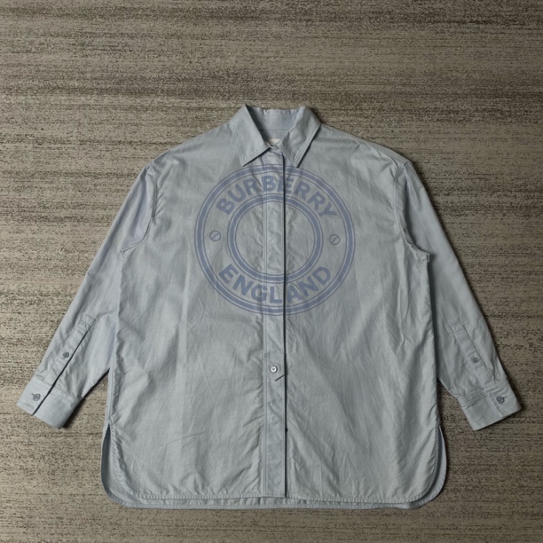 99新 BURBERRY/博柏利 字母印花logo长袖衬衫/尺码36#5869