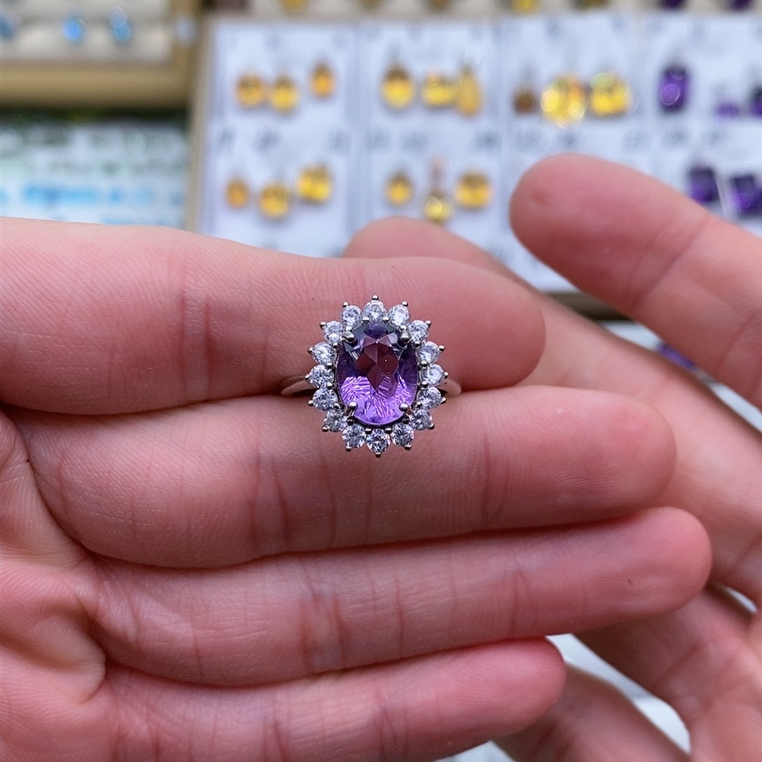 紫晶纯天然紫水晶银S925镶嵌