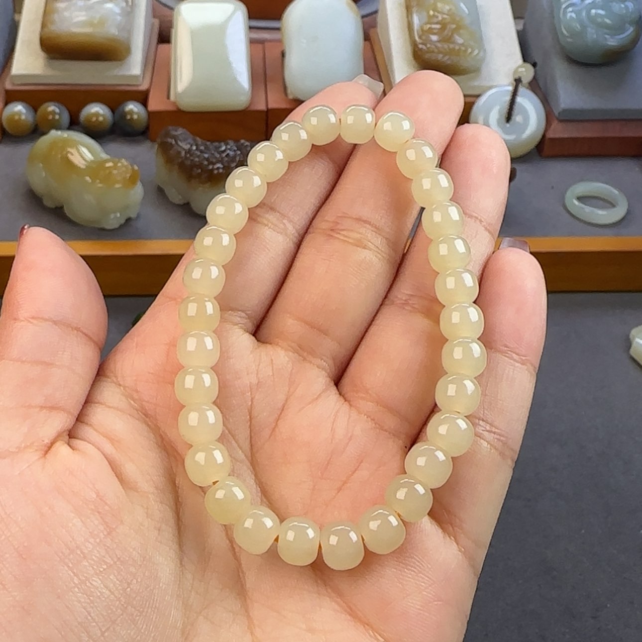【闪购商品】和田玉手串未镶嵌斑*线