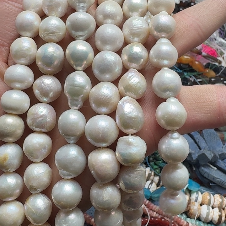 玛瑙/玉髓未镶嵌珠宝半成品一条12mm大珍珠