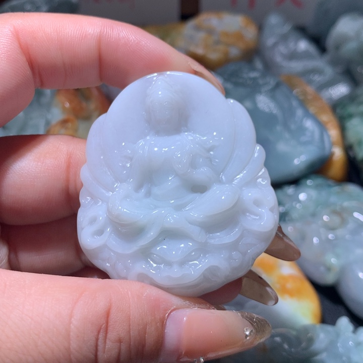 翡翠未镶嵌颈饰保真天然A货翡翠