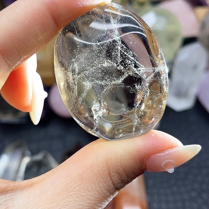 珠宝半成品未镶嵌水晶4茶水晶手把件