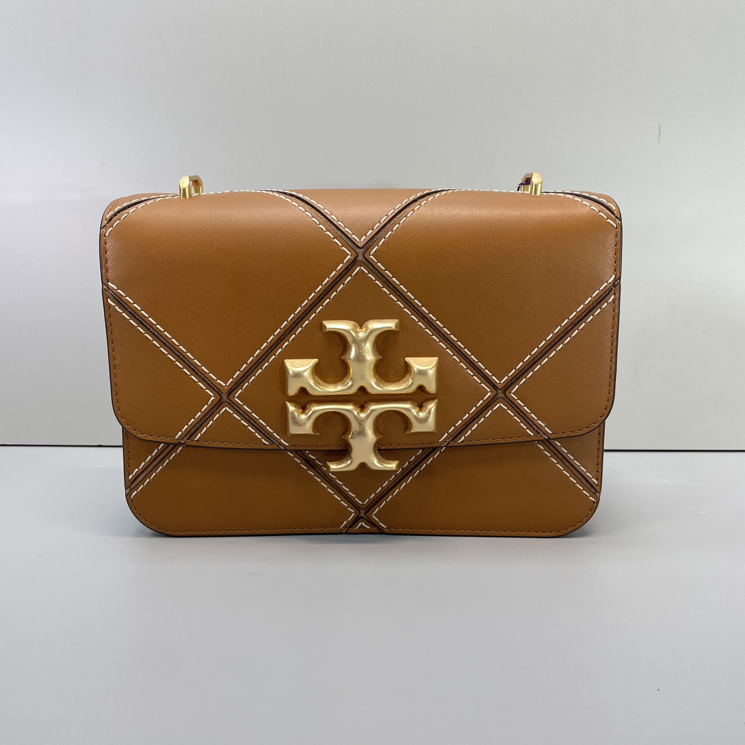 99新 TORY BURCH/汤丽柏琦 媚姐/棕色大金砖包23X17X7cmG021064