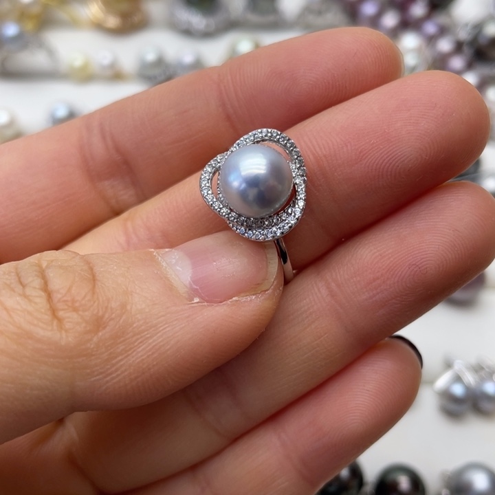 海水珍珠戒指银S925镶嵌
