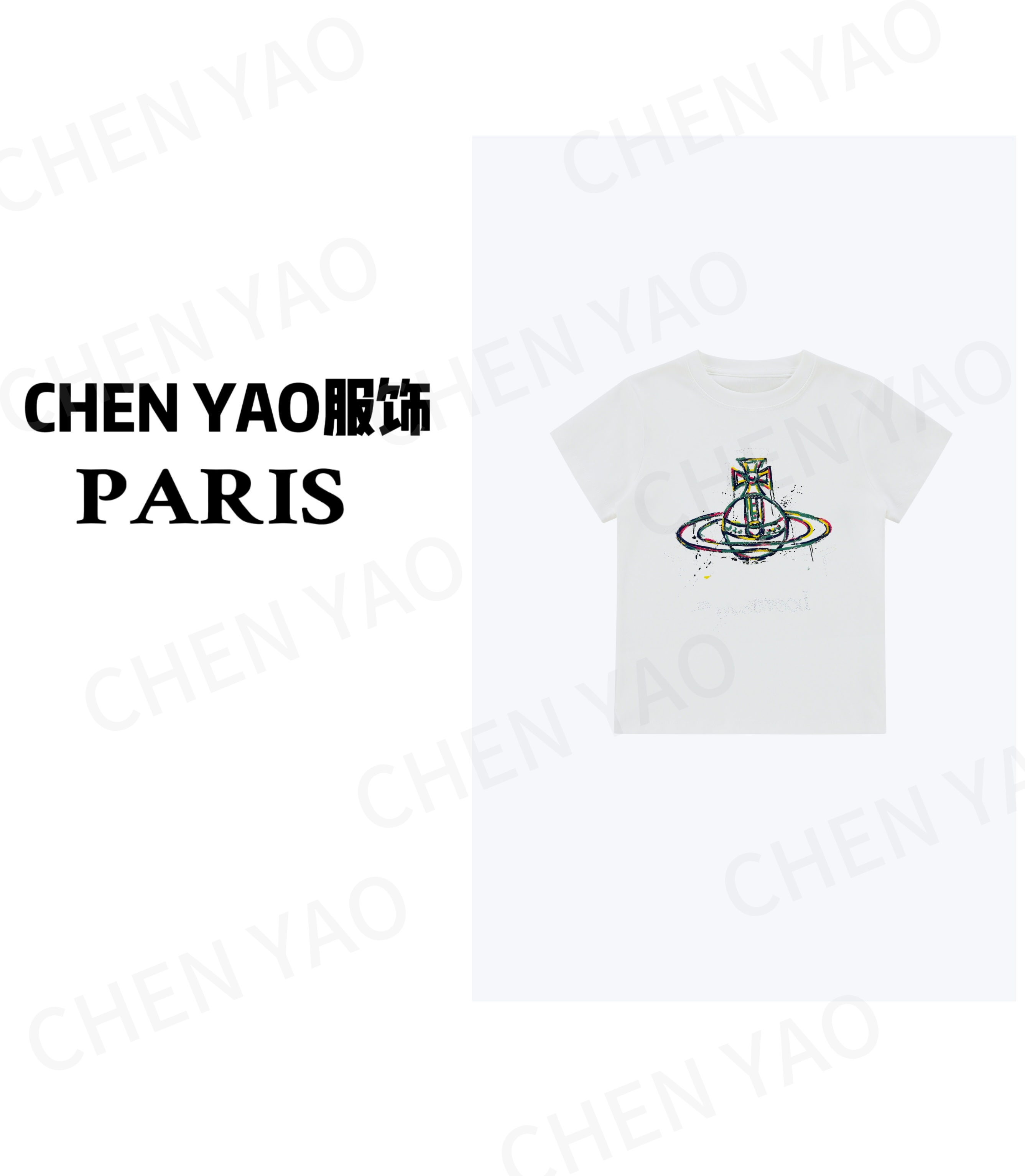 【086小版型后后】s25新款 重工水钻手工彩绘工艺 时尚高级短袖百搭