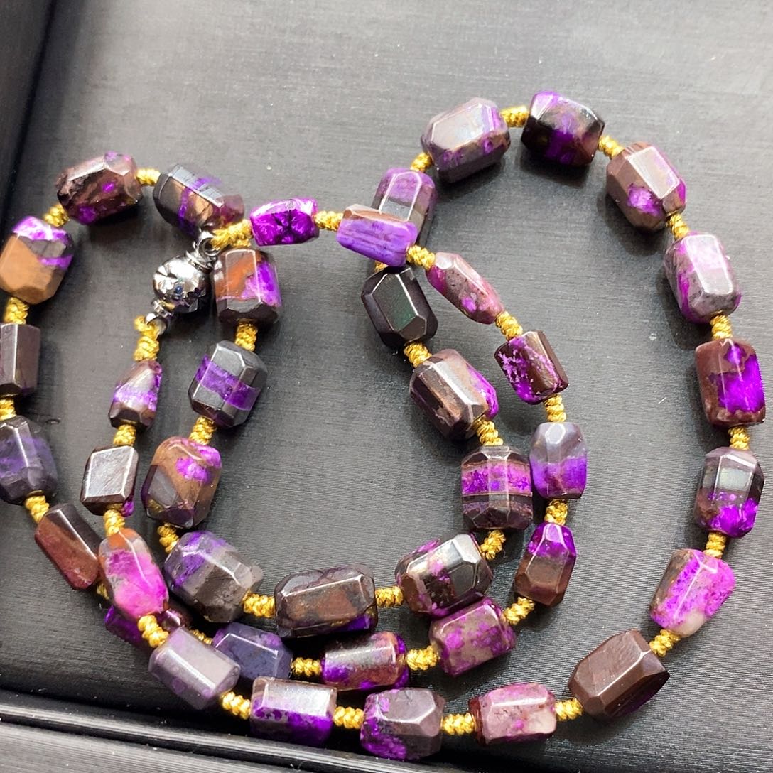 苏纪石（舒俱来）未镶嵌南非舒俱来丝绒钻切项链