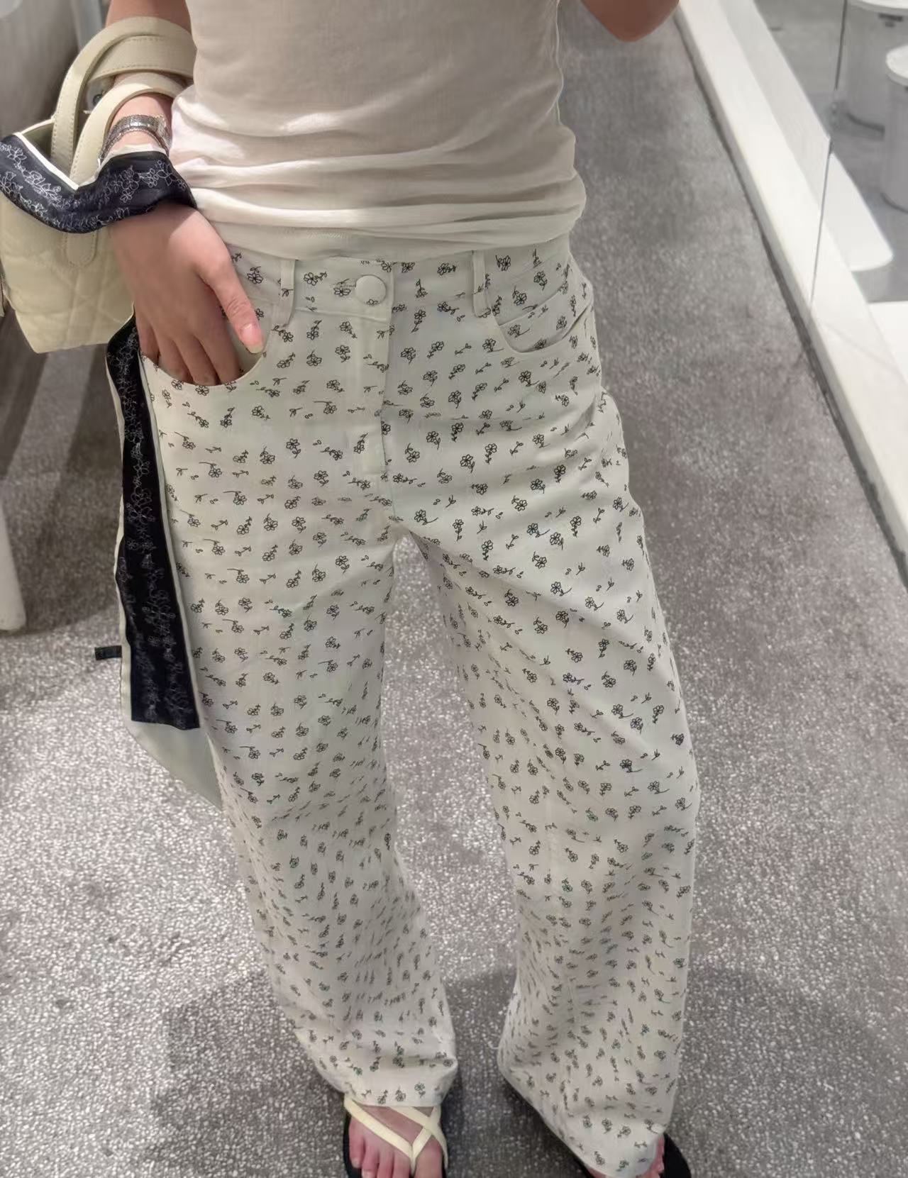 RUIRUI瑞【小花裤】休闲裤宽松流行夏季高腰印花薄款裤子KZ1050R