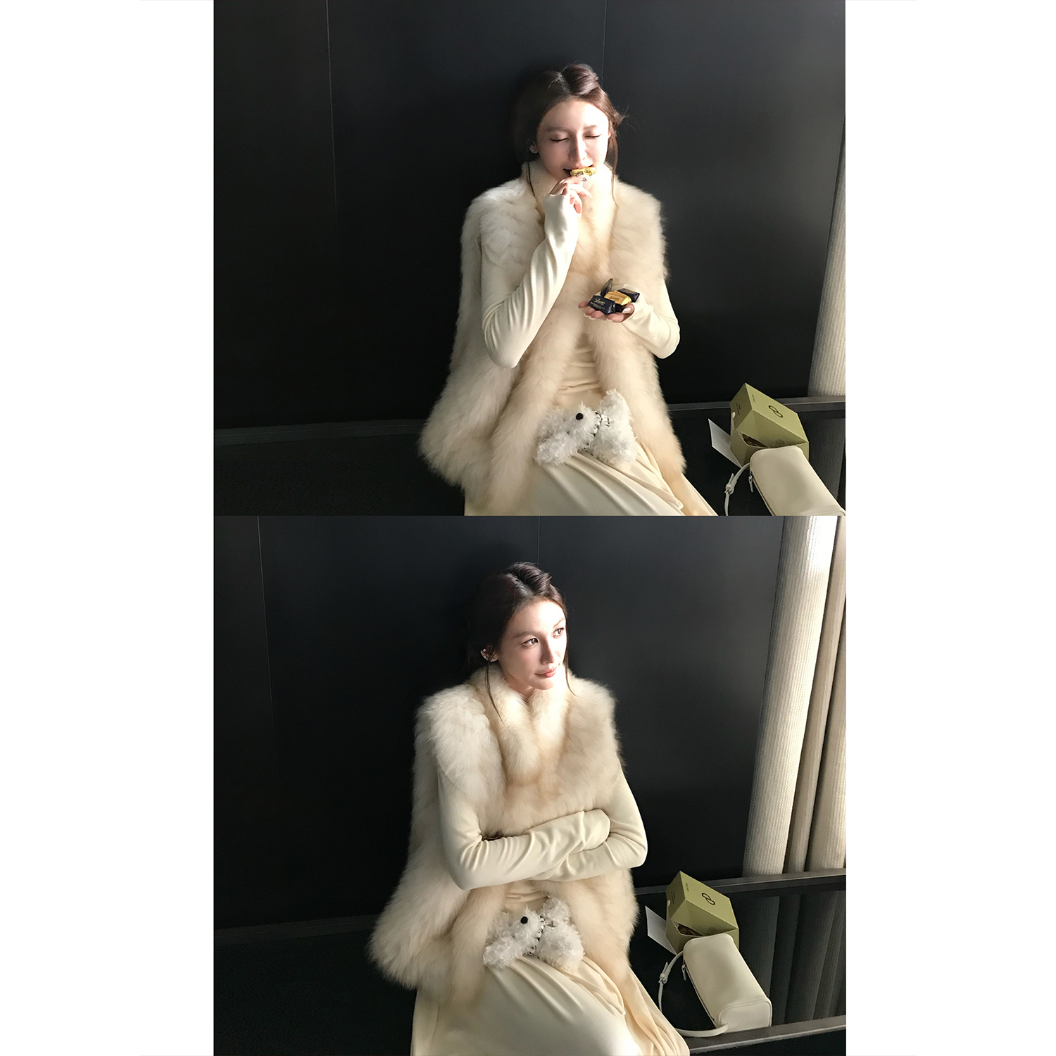 Skk Store 主推!'娇养雪狐'芬兰进口SAGA皇冠级狐狸毛皮草马甲