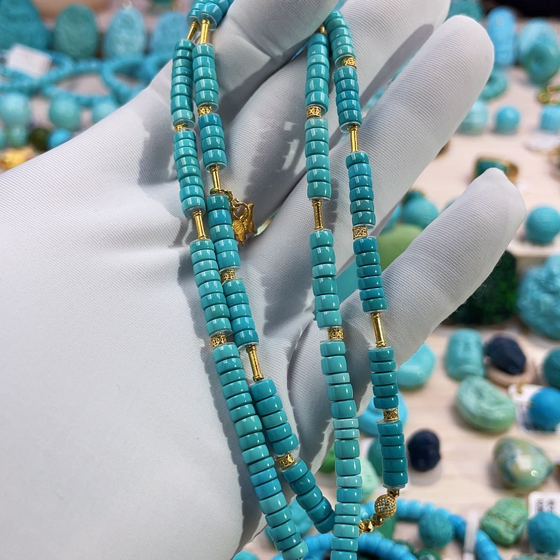 绿松石珠宝奇石18K金镶嵌