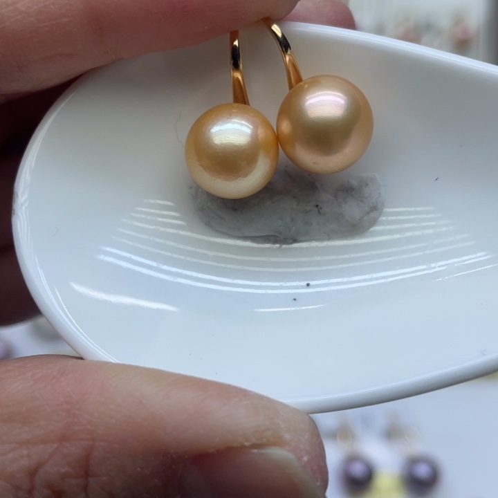 淡水珍珠耳饰银S925镶嵌