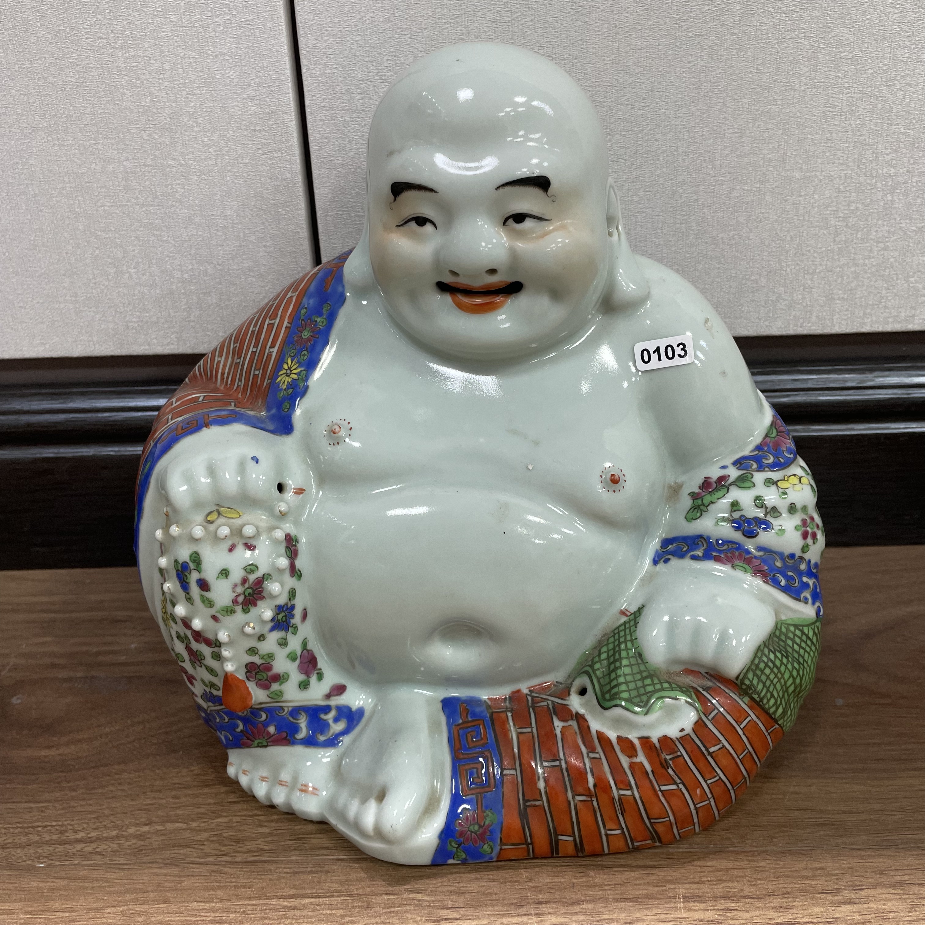民国粉彩红袈裟弥勒佛0103