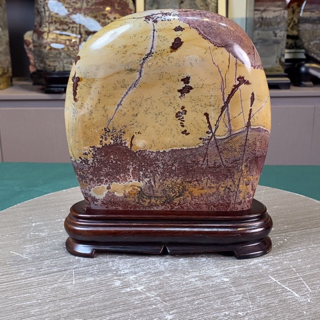 石材广西国画石草花石