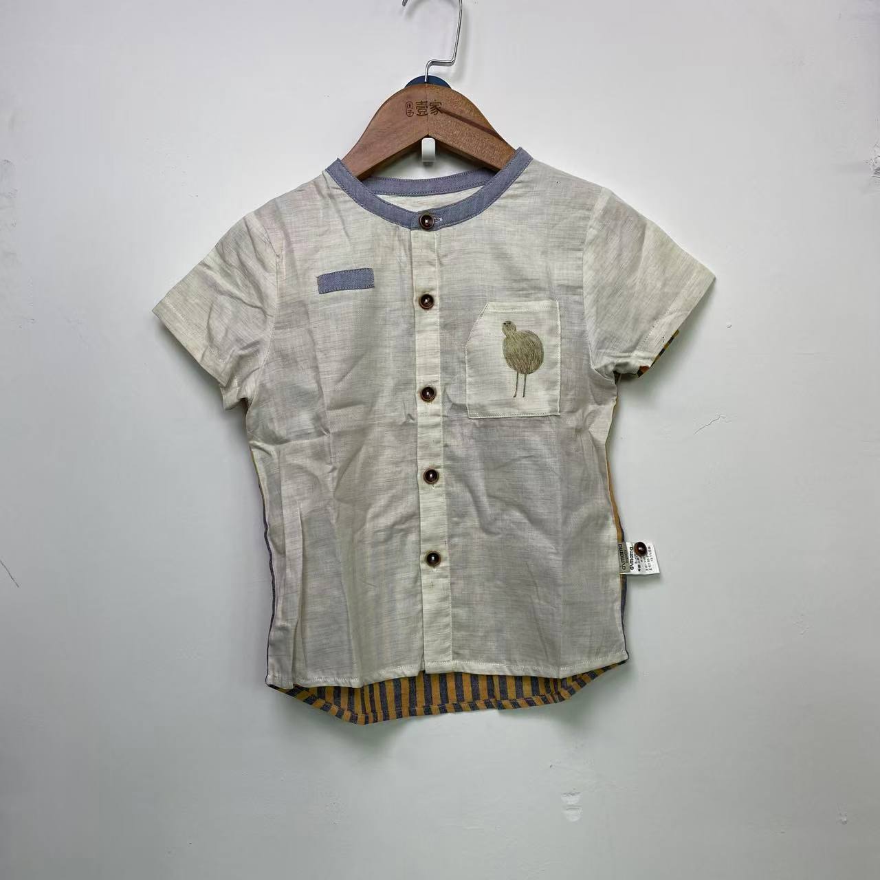 优儿宝贝9021209儿童短袖白色针织时尚休闲百搭夏季