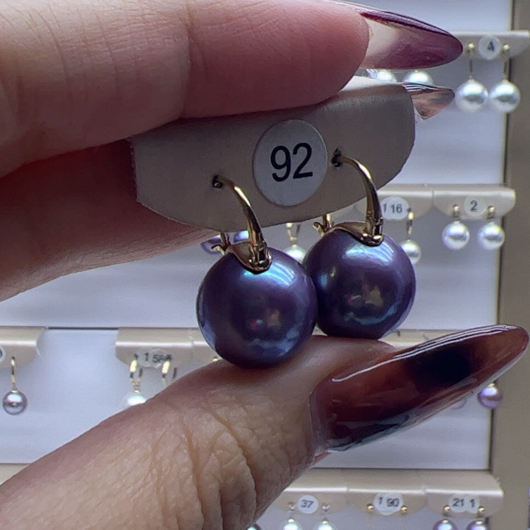 淡水珍珠耳饰18K金镶嵌