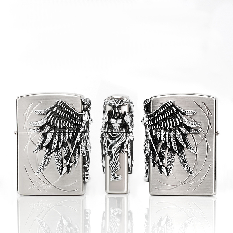 佐罗亚马逊女战士白钢高档贴片精品煤油打火机创意男士节日礼品