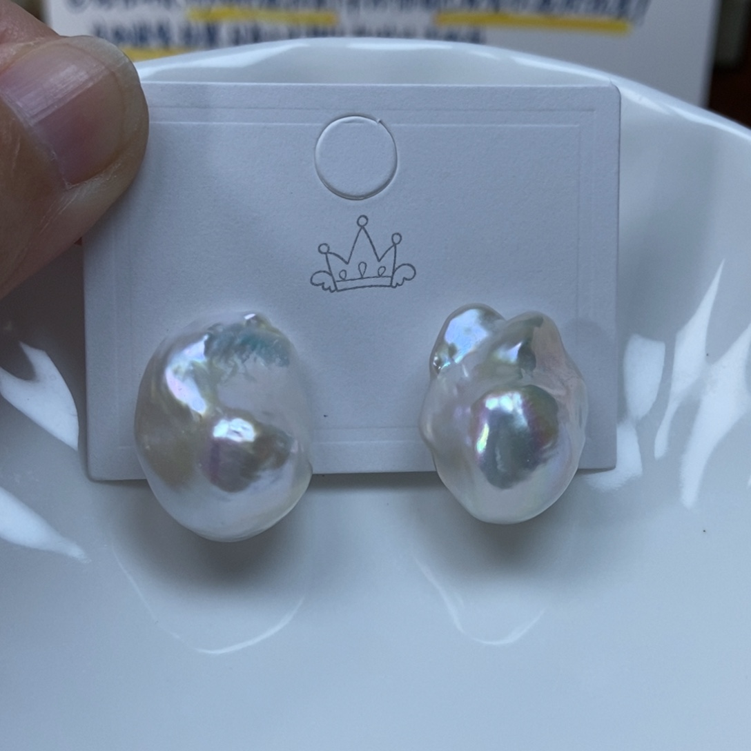 淡水珍珠耳钉银S925镶嵌特价166