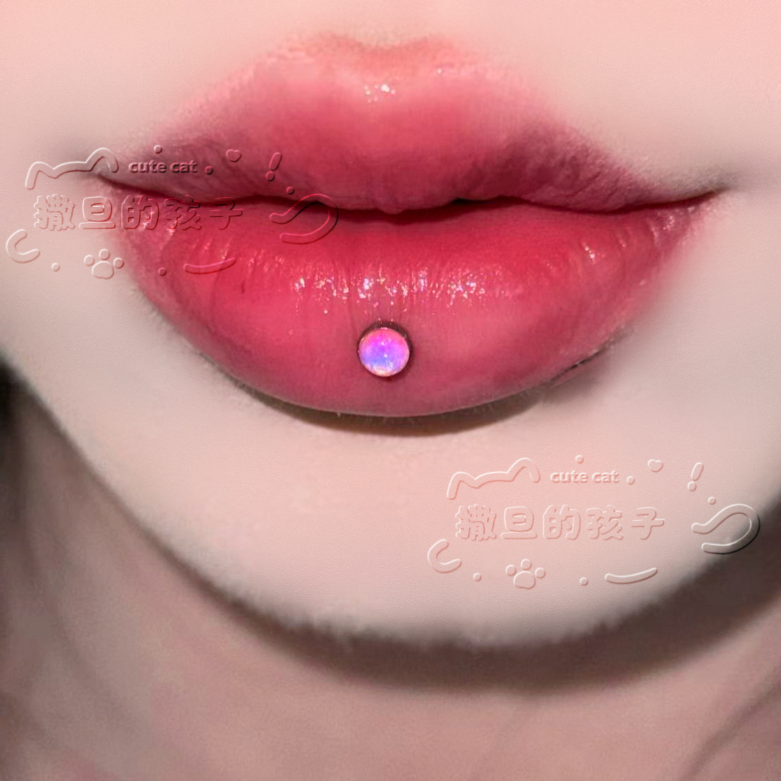 钛钢耳饰 撒旦星落钛钢唇面钉内螺纹直杆 唇钉 唇环 耳骨钉 穿刺