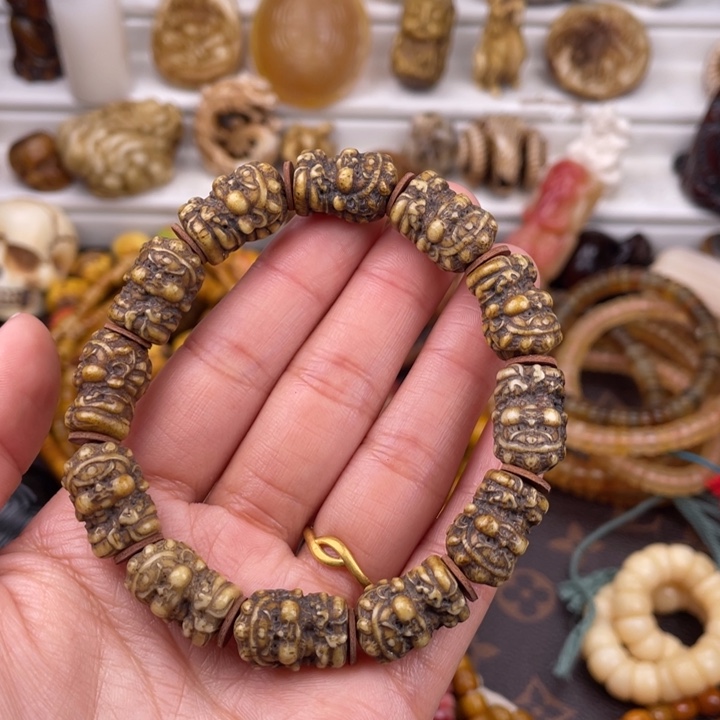 驼骨手串/手链鹿角雕刻12