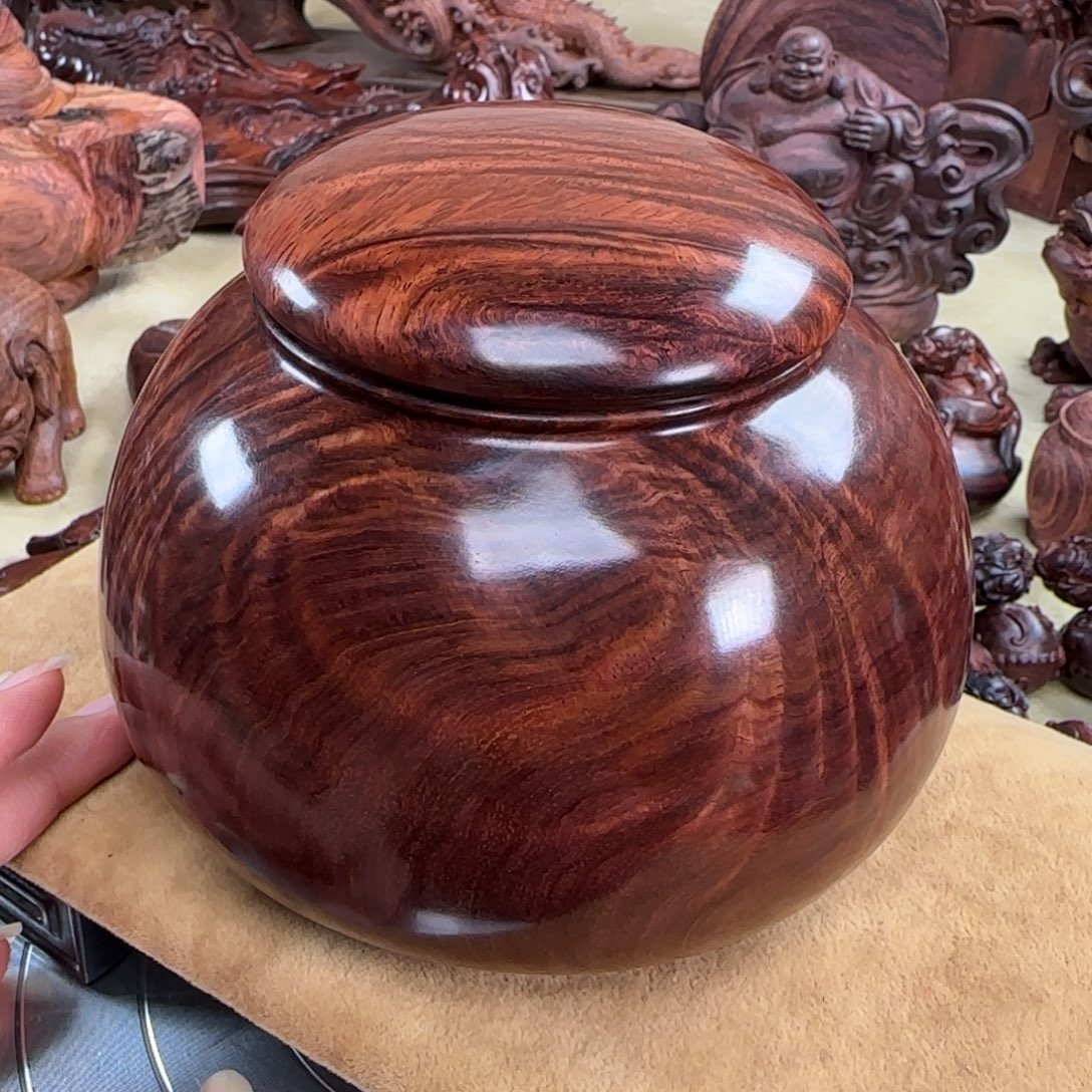 儿****黄花梨/降香黄檀聚宝罐 摆件品