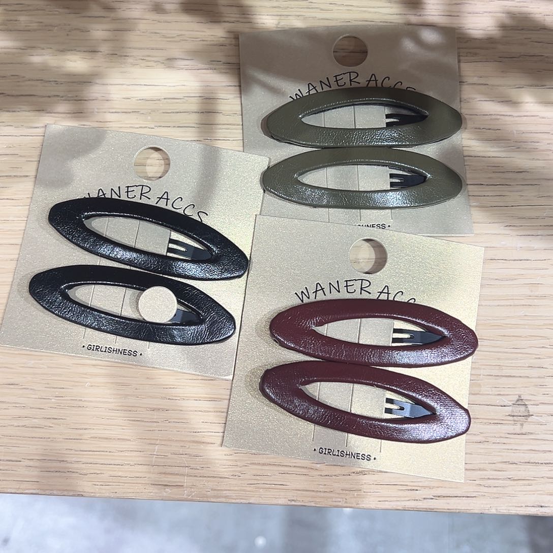 非金属皮质椭圆掰掰夹三对