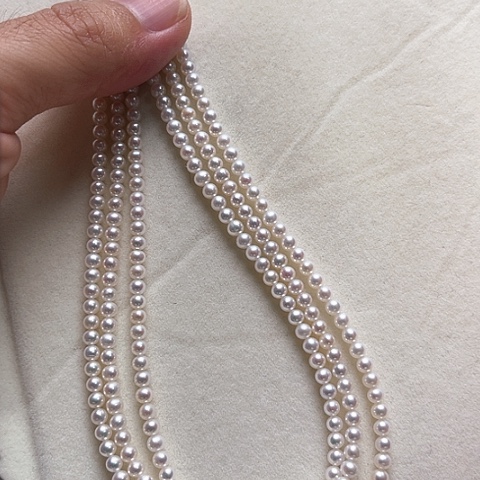 淡水珍珠银S925镶嵌颈饰微****力3.5-4