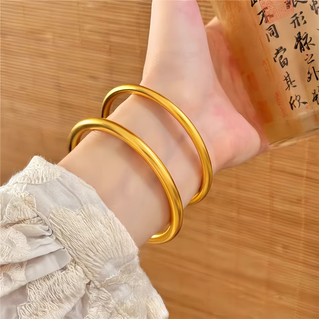 镀真金高品质铜底5N素圈经典女款链条