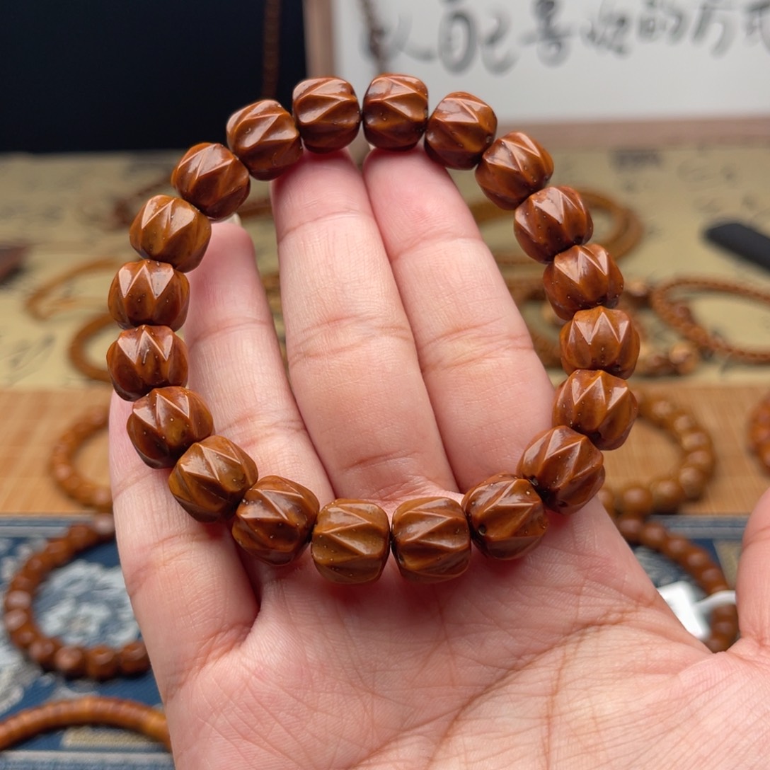 紫金鼠手串半实心雕刻无相