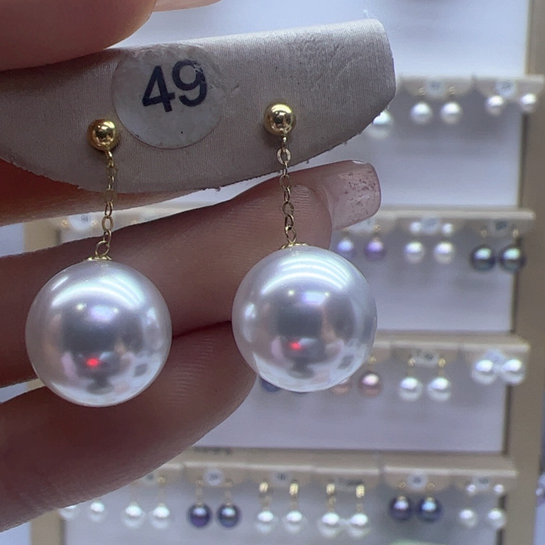 淡水珍珠耳饰18K金镶嵌