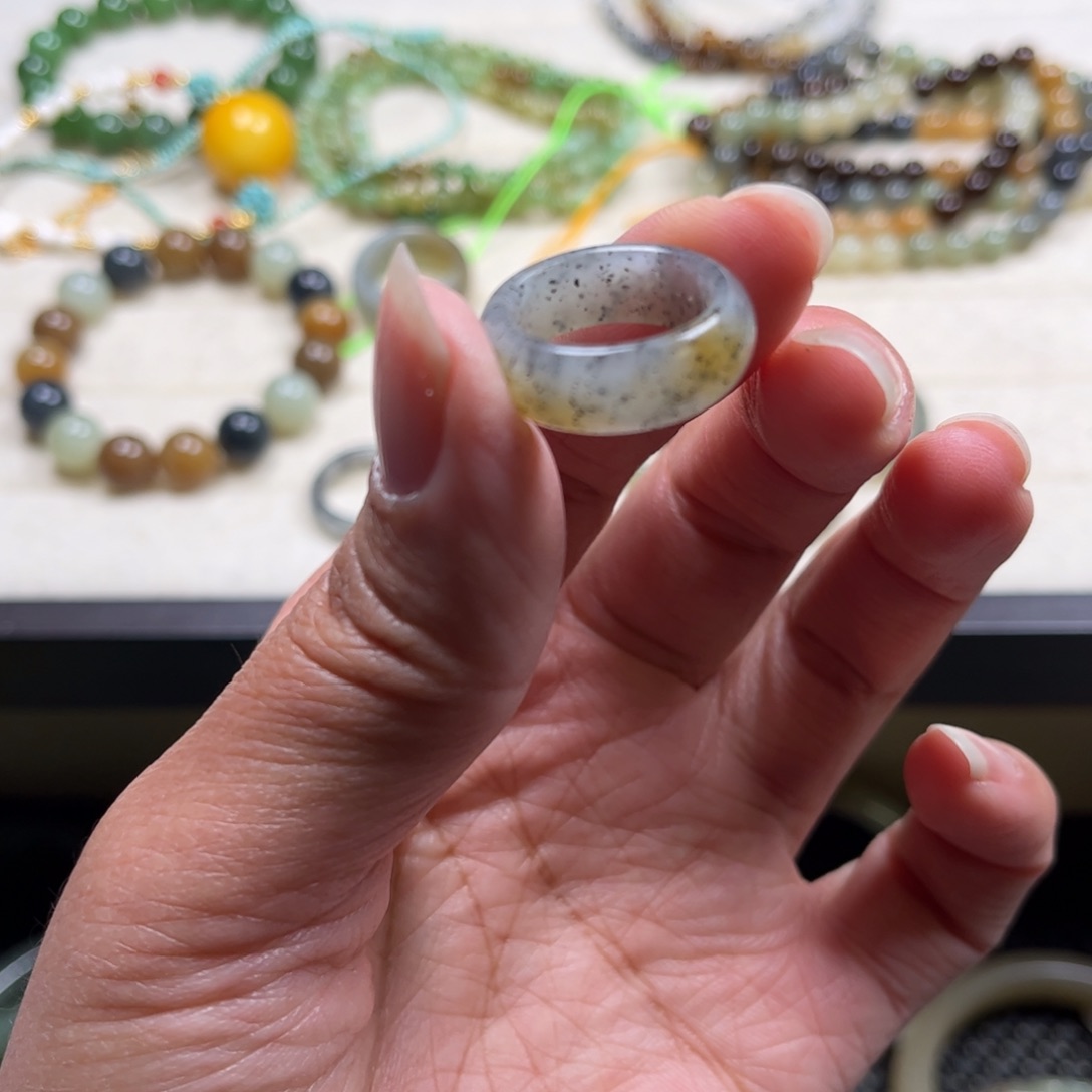 এ***༊和田玉未镶嵌珠宝半成品指环16