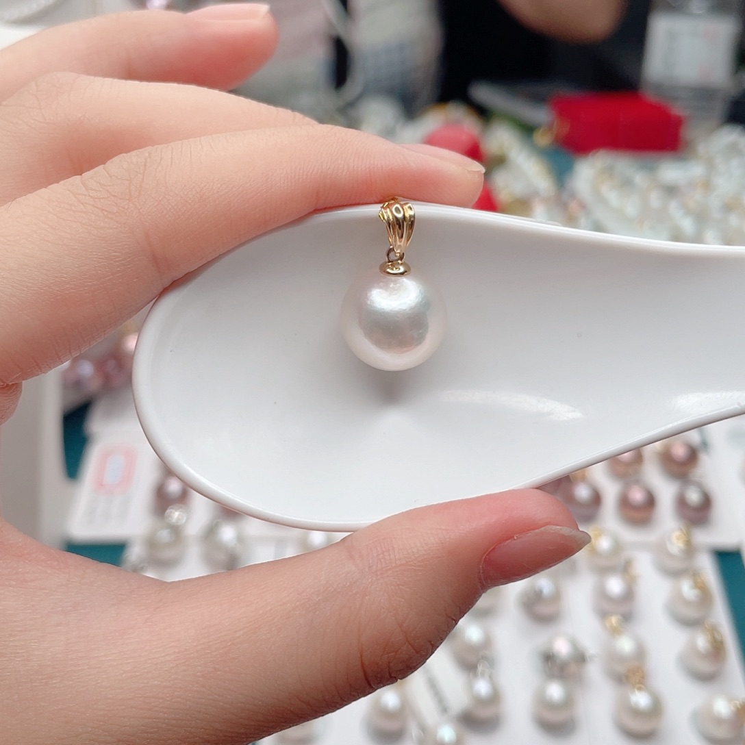 吊坠(不含链)银S925镶嵌淡水珍珠