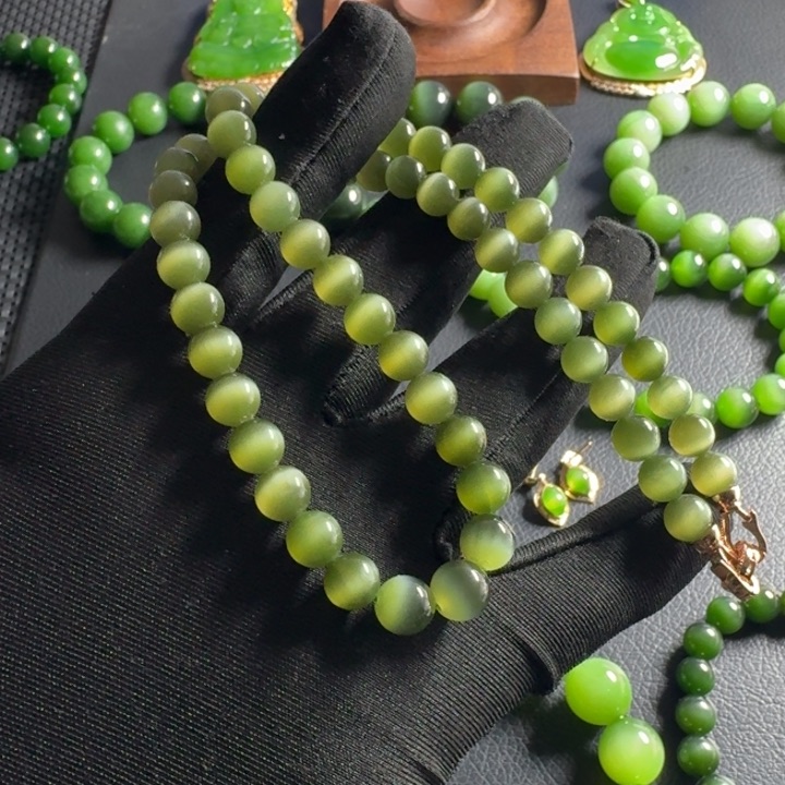 和田玉（碧玉）手串未镶嵌晴****6