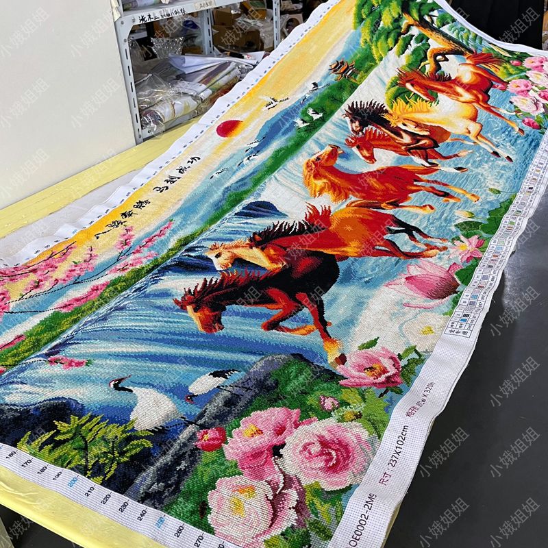 马到成功版权十字绣成品不带框纯手工出售已绣好2024新款客厅动物
