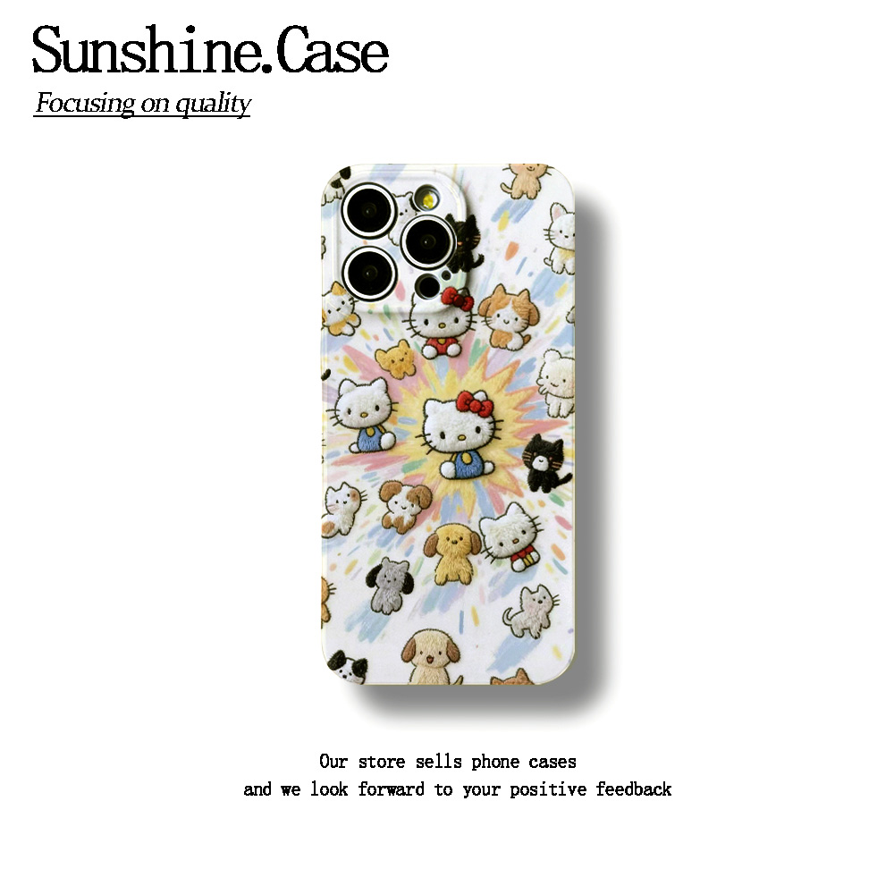 针织小KT菲林软壳适用苹果17华为vivo小米oppo一加防摔手机壳