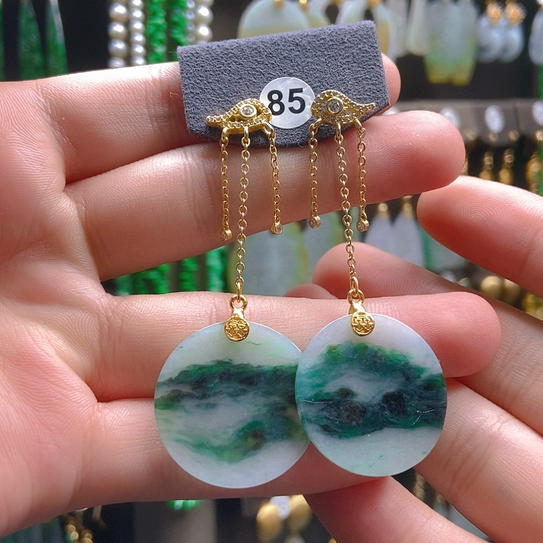 翡翠未镶嵌耳饰翡翠