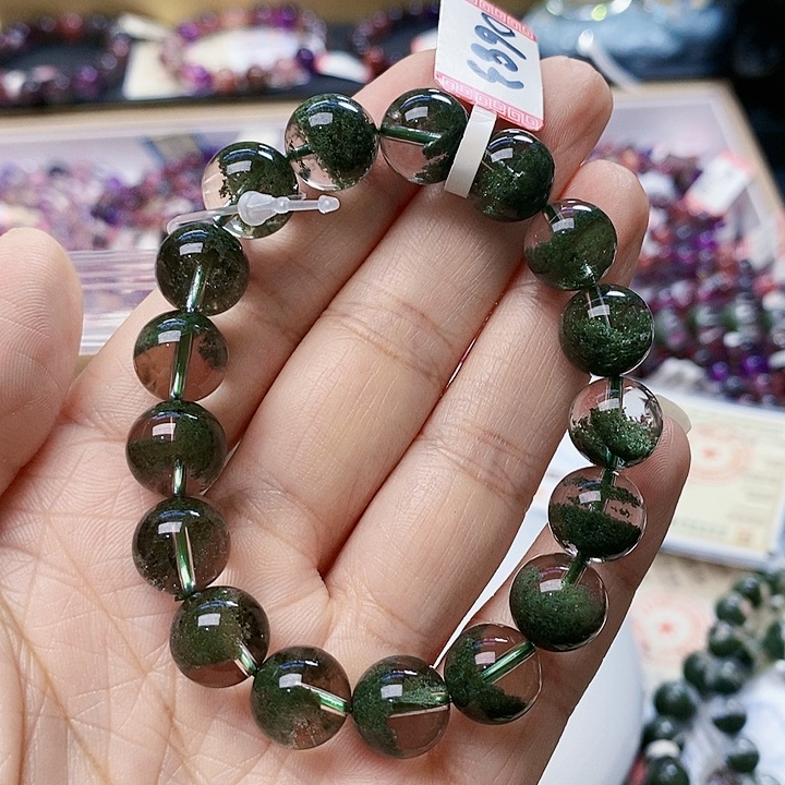 未镶嵌手链水晶11.5绿幽灵D683