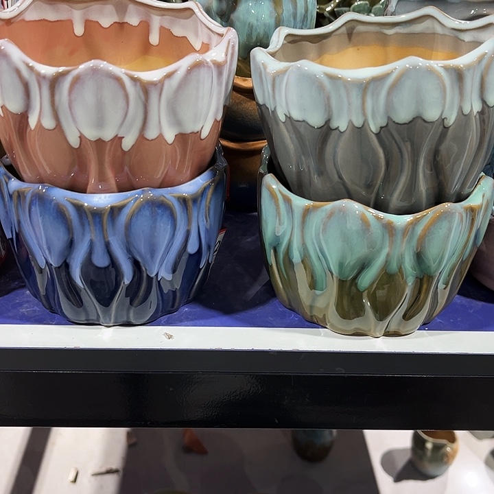 瓷片花盆多肉植物艺术品