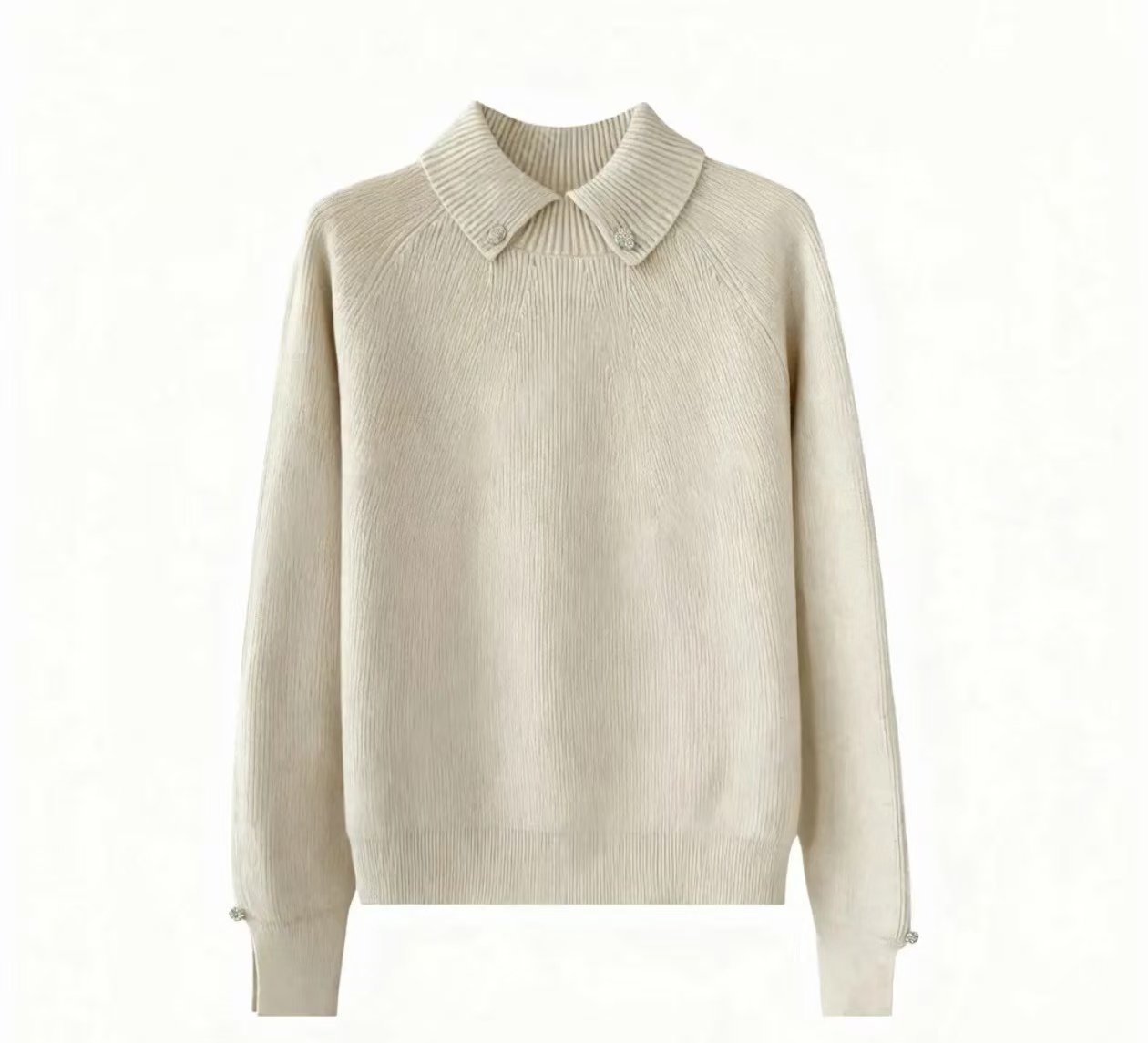 新款秋冬纯色翻领套头修身显瘦百搭气质时尚洋气针织衫打底上衣女